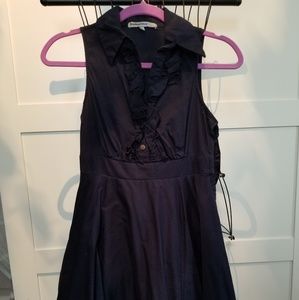 Tuxedo style navy dress